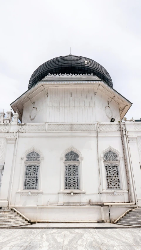 the building has white walls and white trims