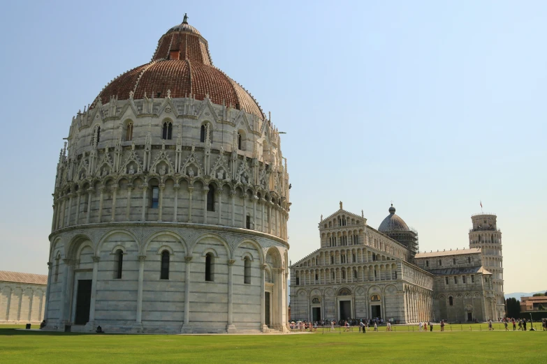 large building with a circular tower on top of it