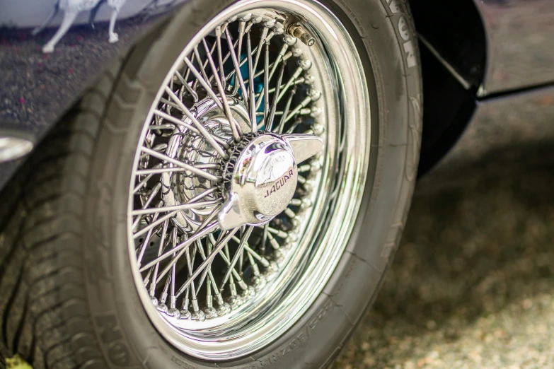 a closeup image of a car wheel