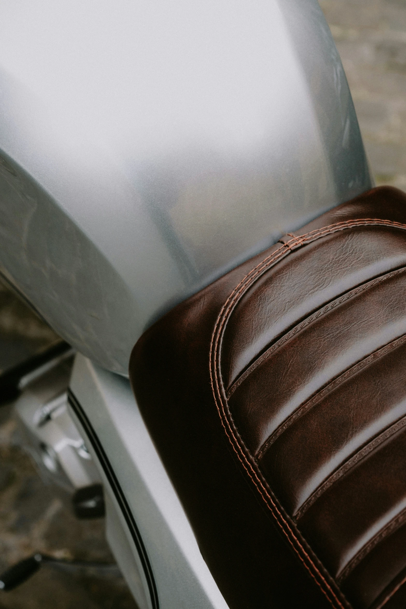 a motorcycle leather bag is set up for someone