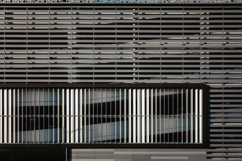 view of a modern structure with many diagonal windows