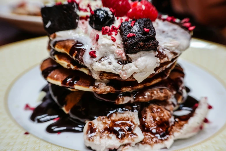 a stack of pancakes sitting on top of a plate