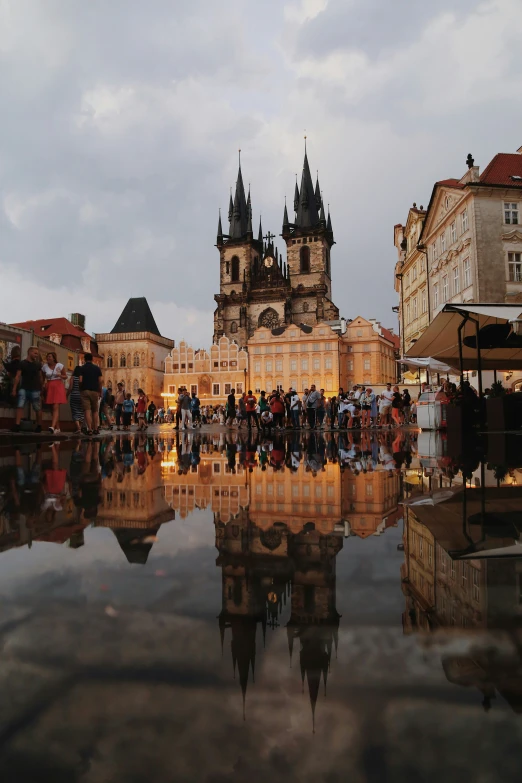 a large group of people standing near each other