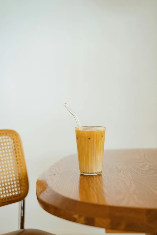 a drink in the middle of a table