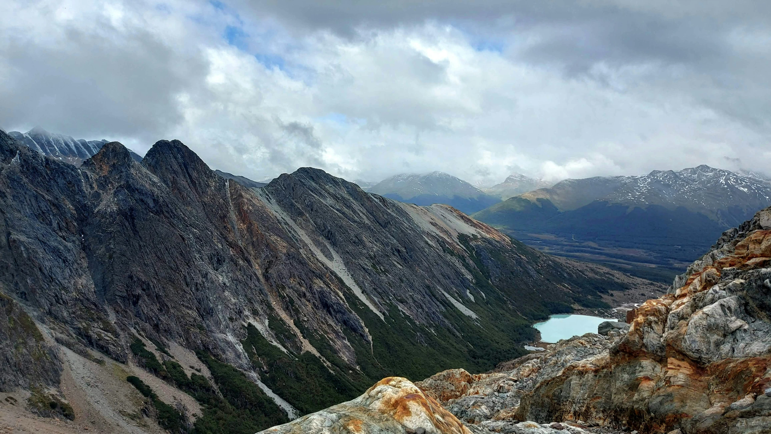 a view of the mountains from the top