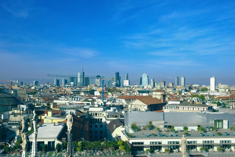 the city is all white and high rise in the background