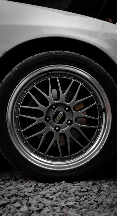 the wheels and rims on a car