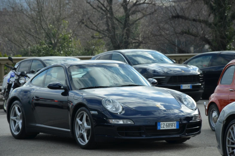 this is an image of cars parked together