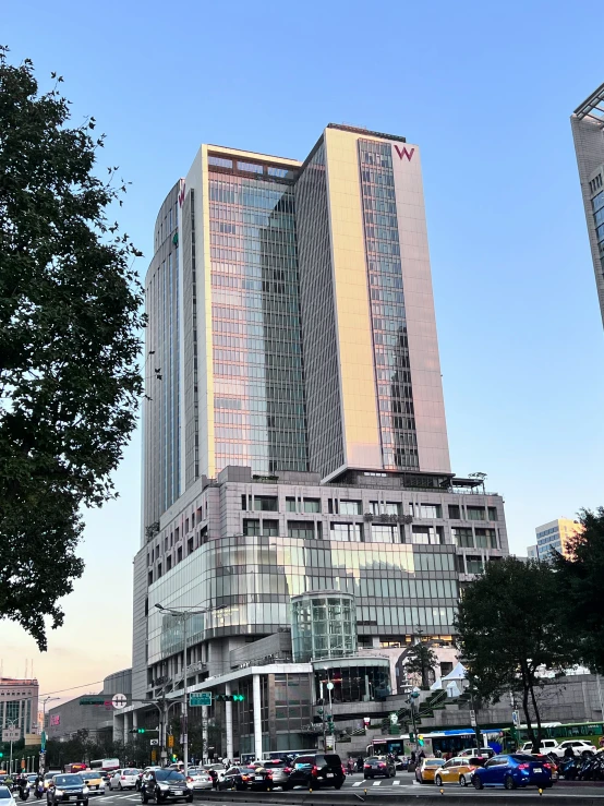 a large building that is very tall with windows