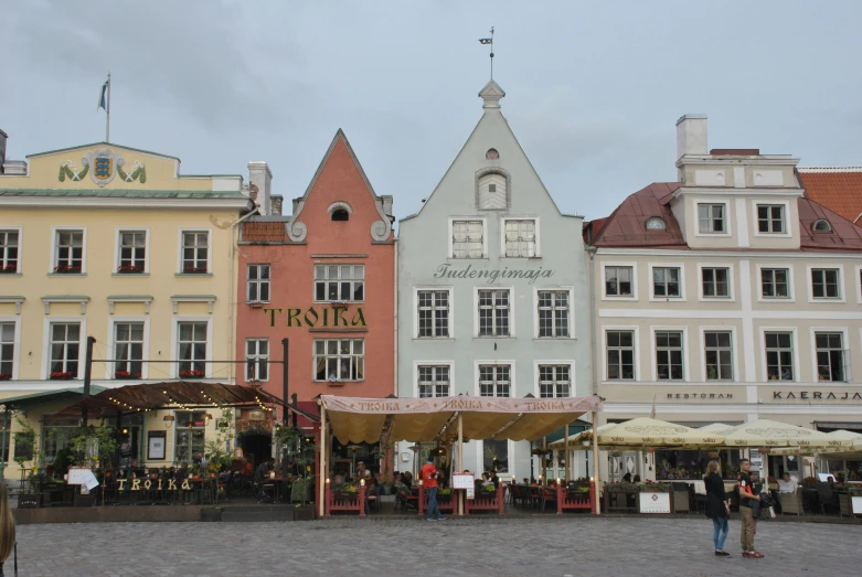 a street with tall buildings on both sides of it