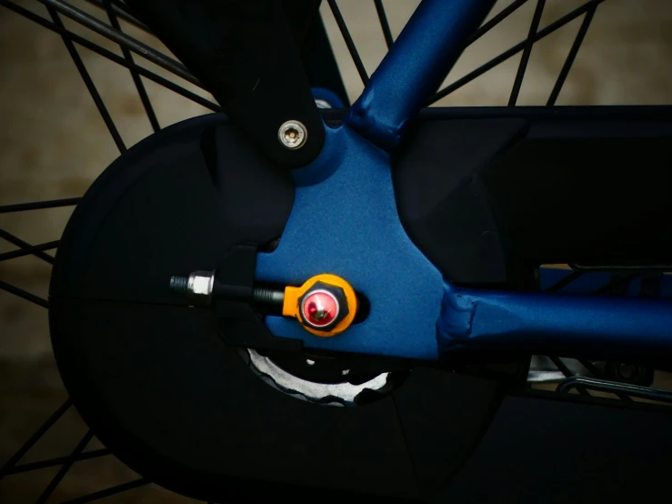 a close up view of the spokes on a bike