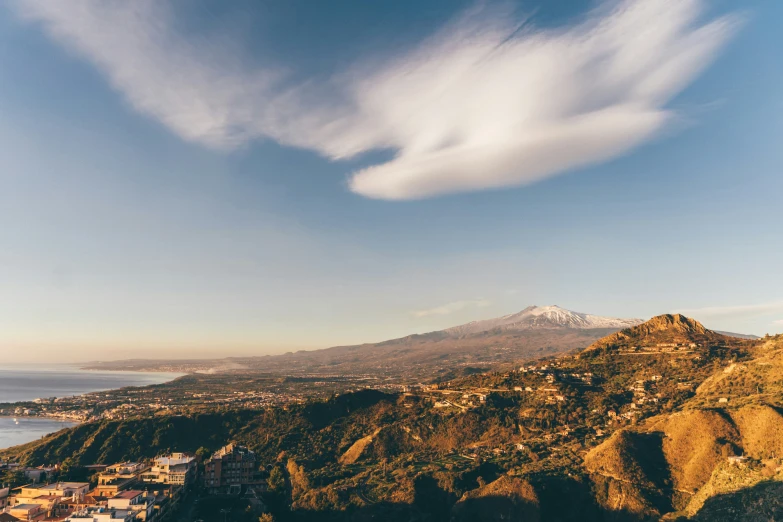 the clouds are in the sky over a city