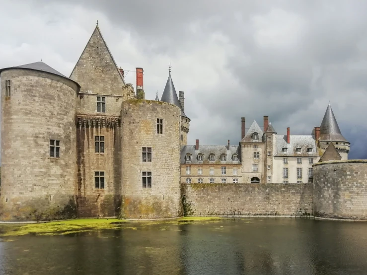 the castle is right next to a large lake