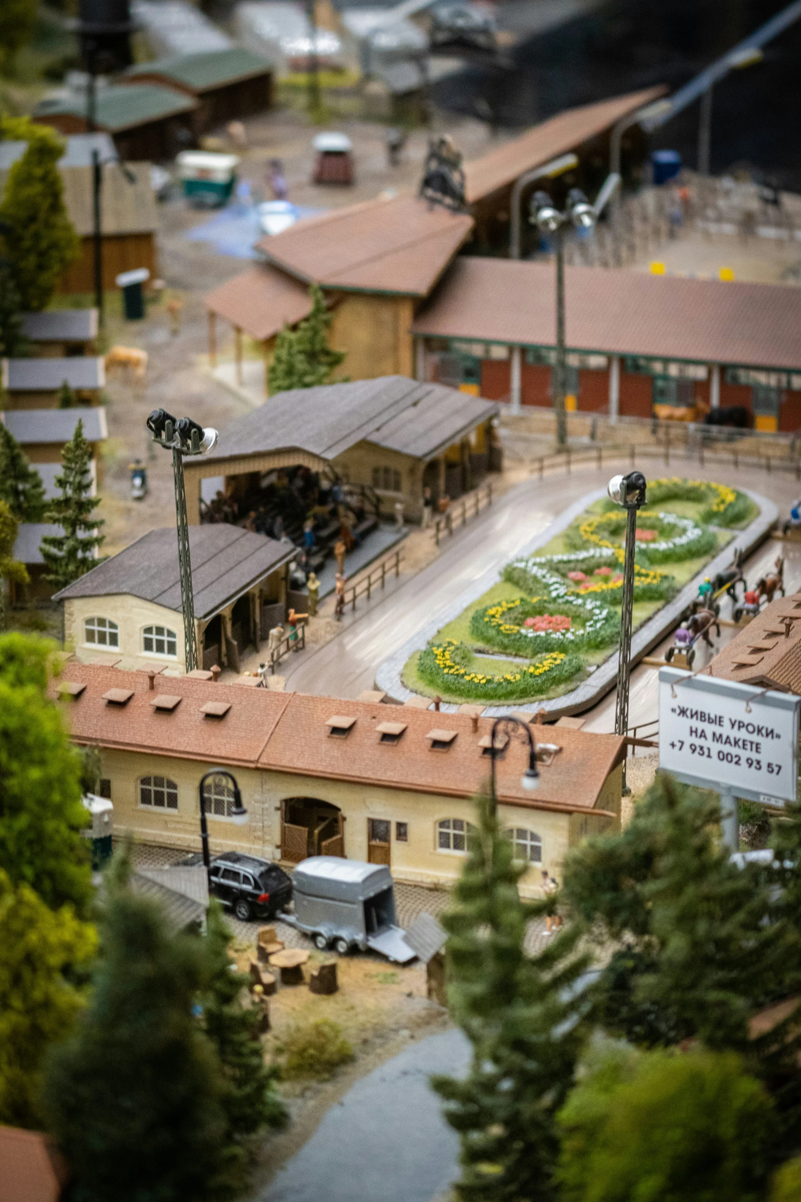 aerial view of a parking lot and some cars