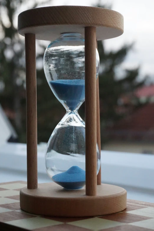 an image of an hourglass on the table
