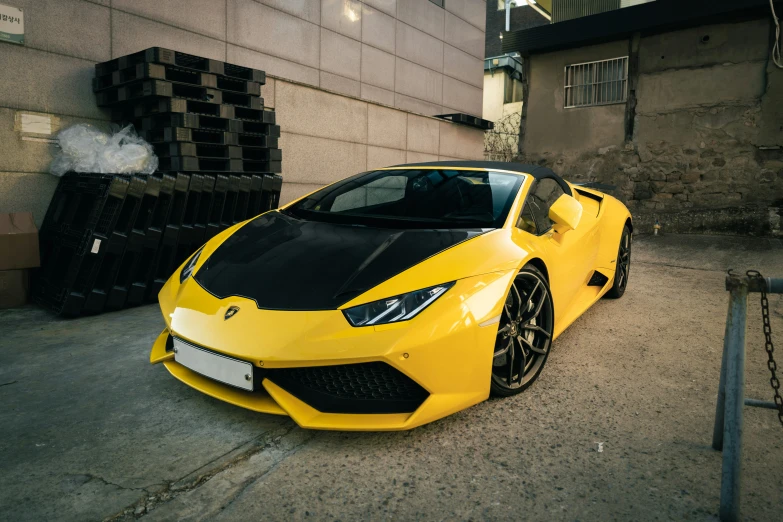 a car that is on the street with some tires