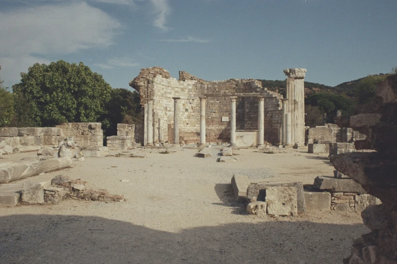 an ancient greek city with a lot of ancient ruins