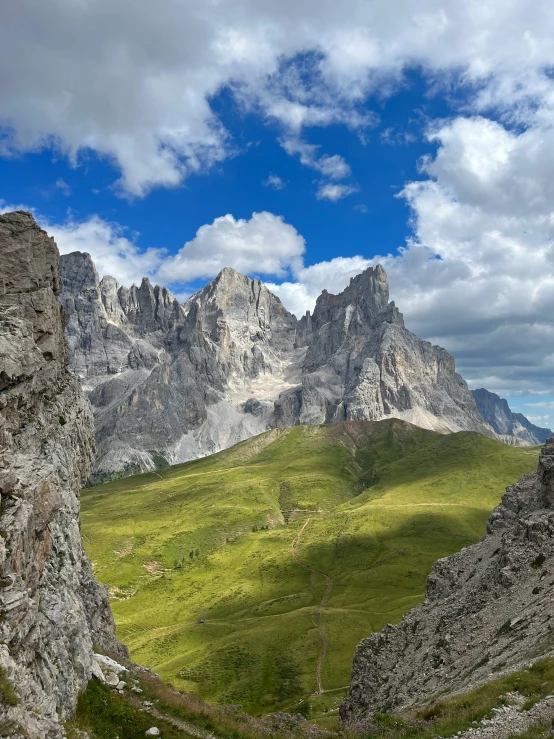 the view from above shows the mountains and valleys