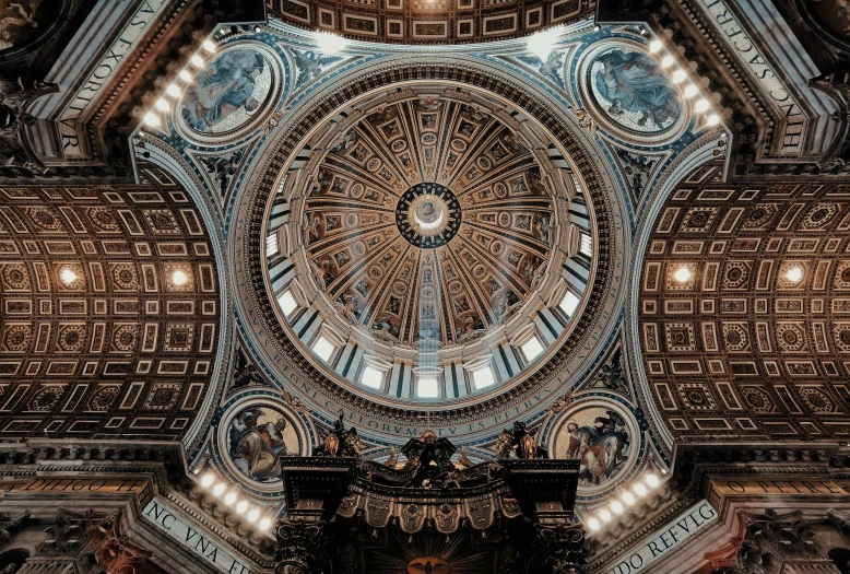 the interior of a church with intricate design