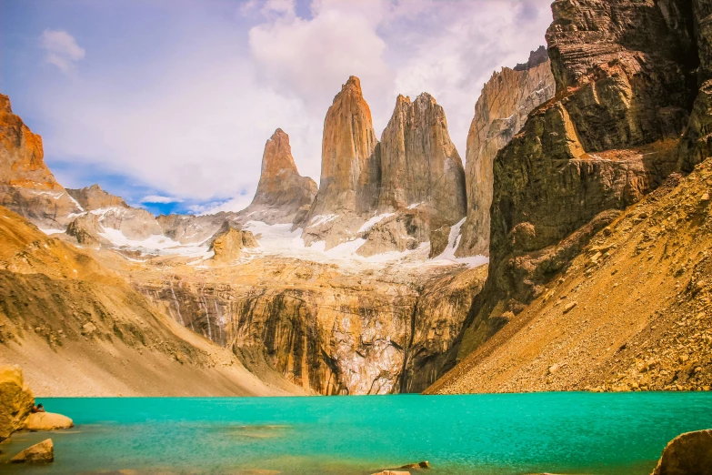 the rocky mountains surrounding the river are full of water