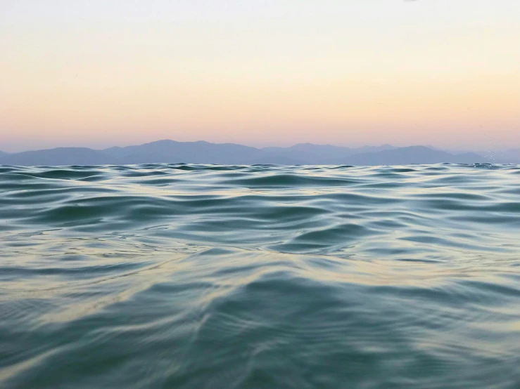 a view from the water's surface of a body of water