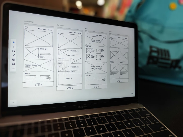 a computer screen with different drawings on it