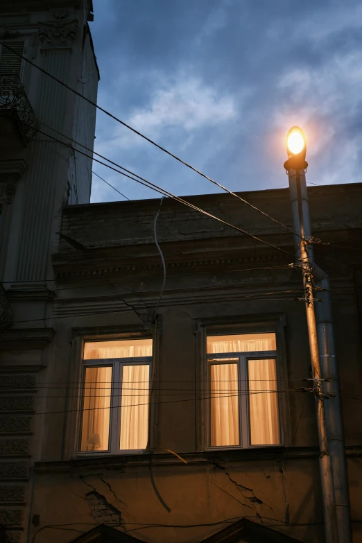 light shines through a window at night