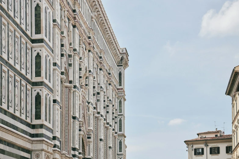 a view of tall buildings down the street