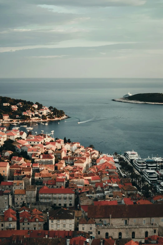 a village and sea seen from an aerial view