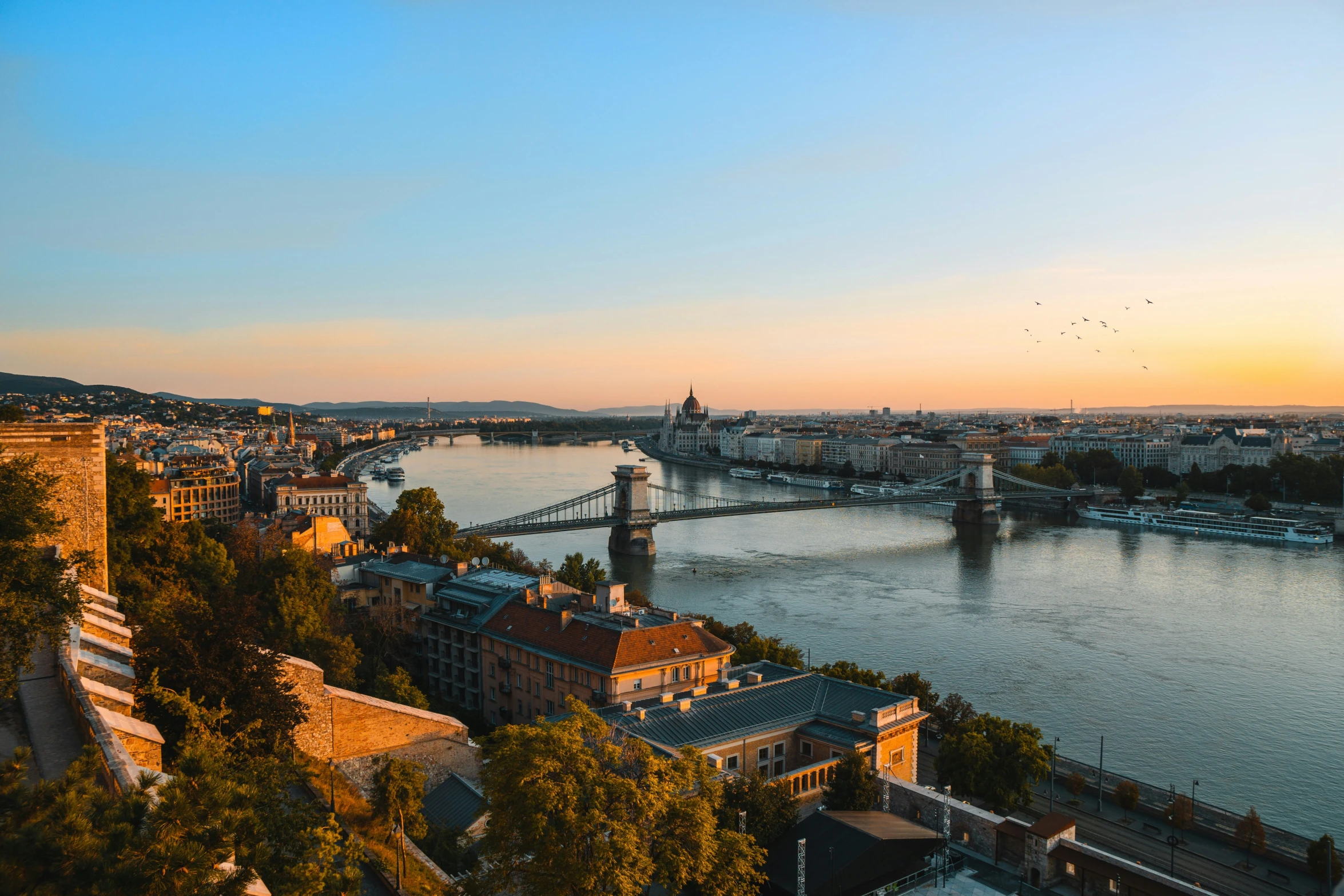 a view of the skyline of budapest