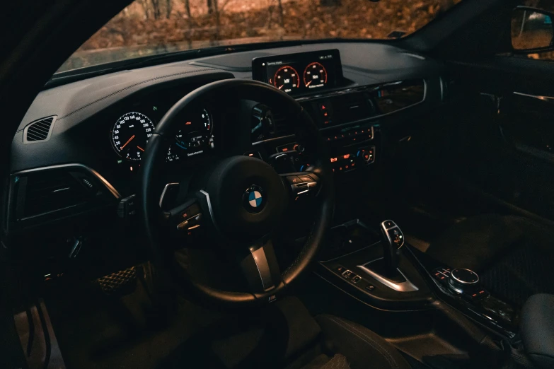 the view from inside a car of a dashboard and a dash