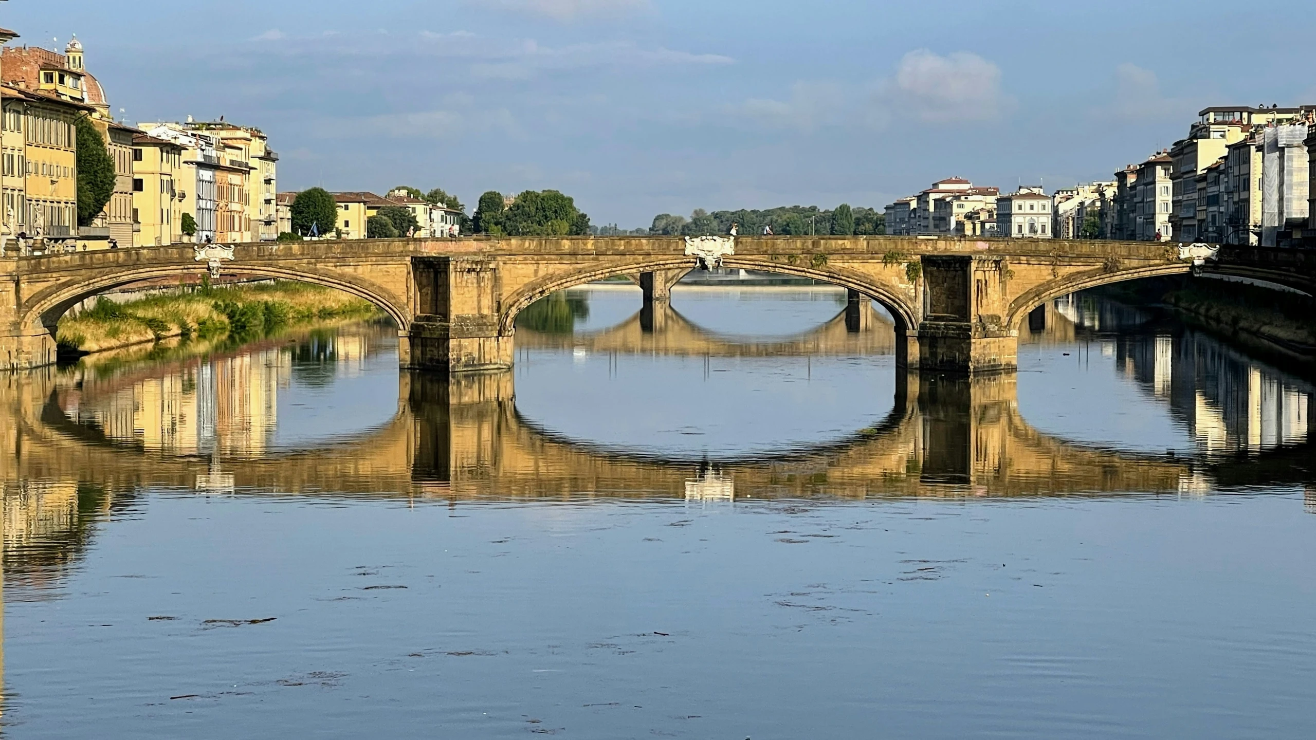 the beautiful city is reflected in the water