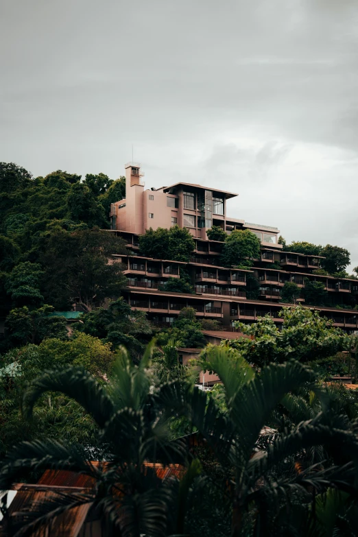 some houses are on top of a hill