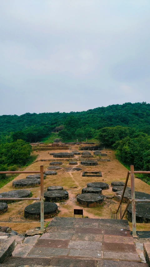 a very large group of stones in the foreground