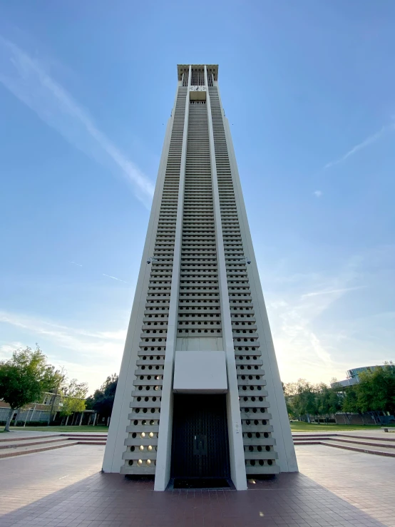 a tower made of multiple sections, that includes several stories