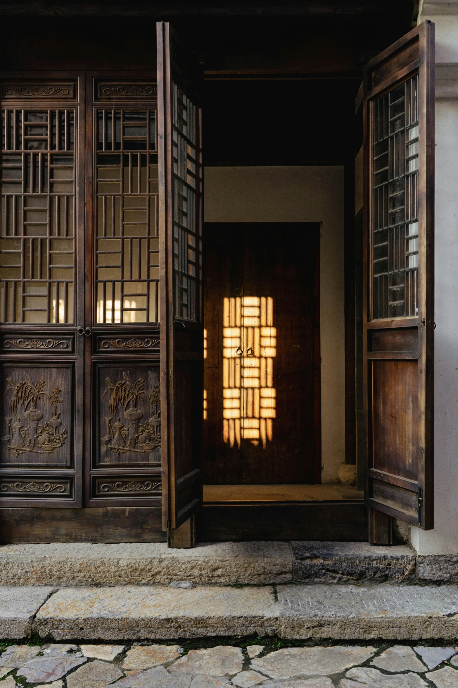 a door that is open in an empty building