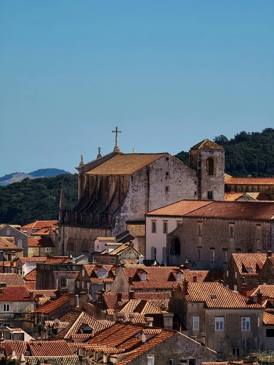 a po of an urban area with a church and buildings