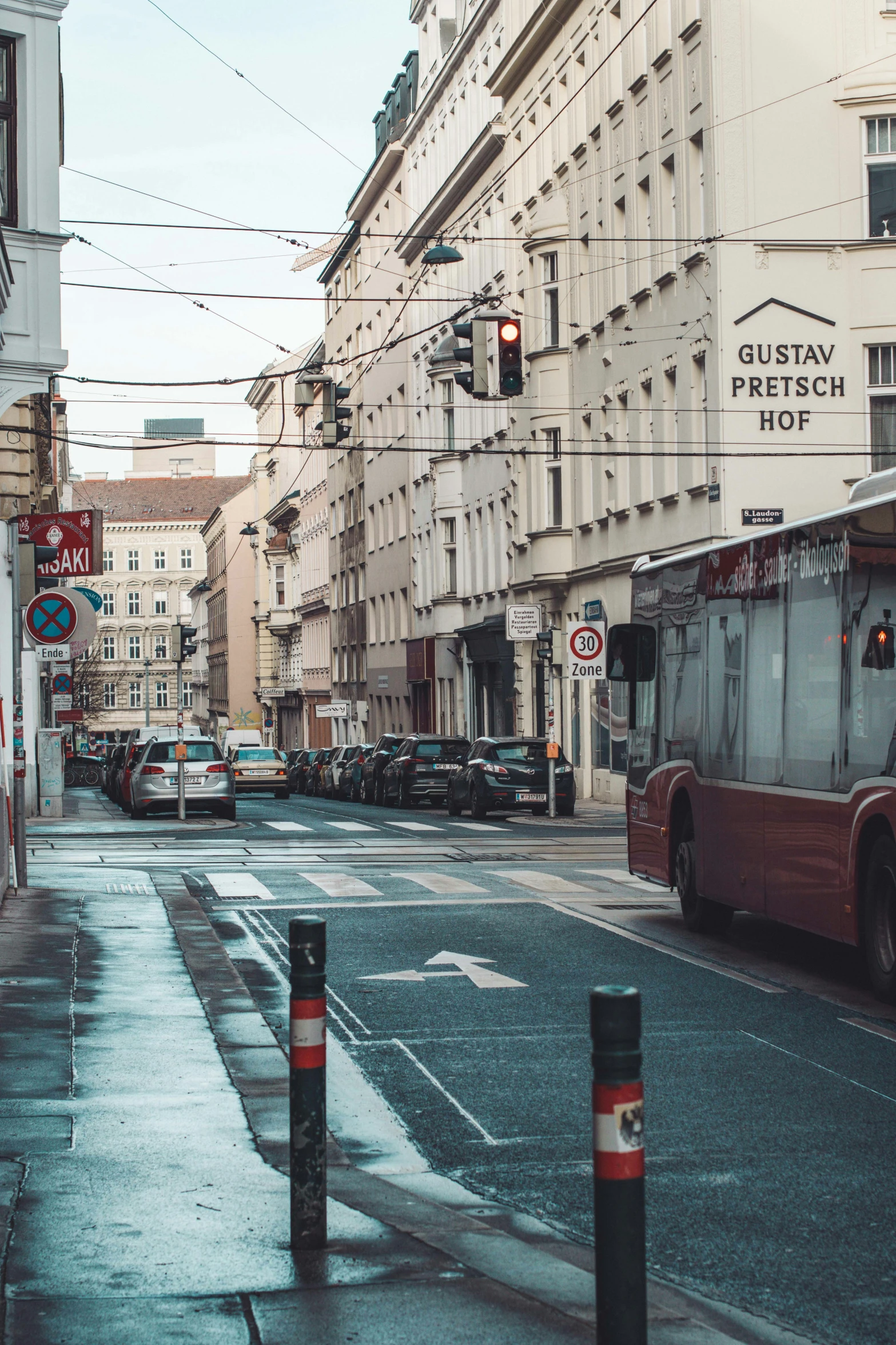 there is an image of a bus on the street