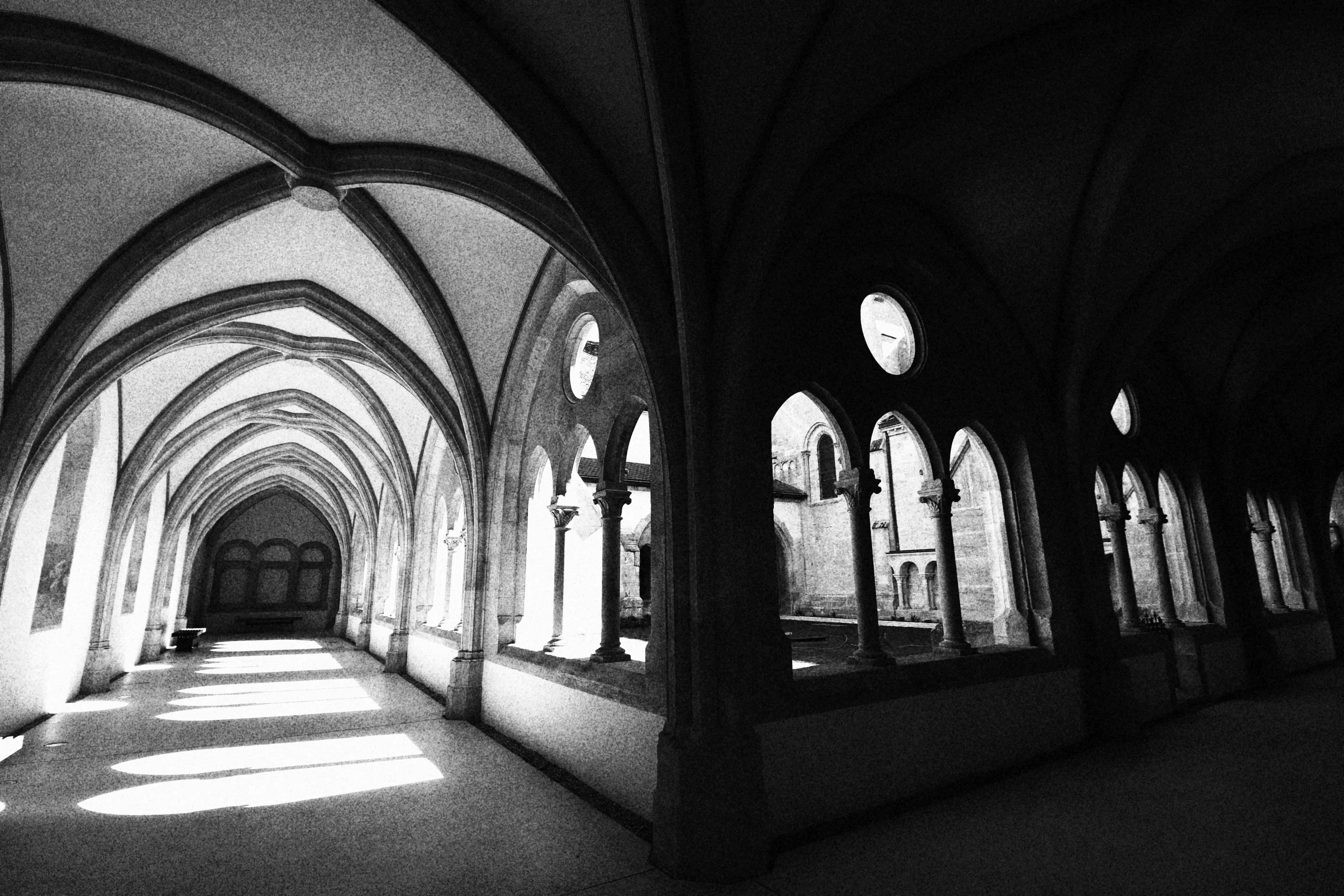 the arches in an old building are empty