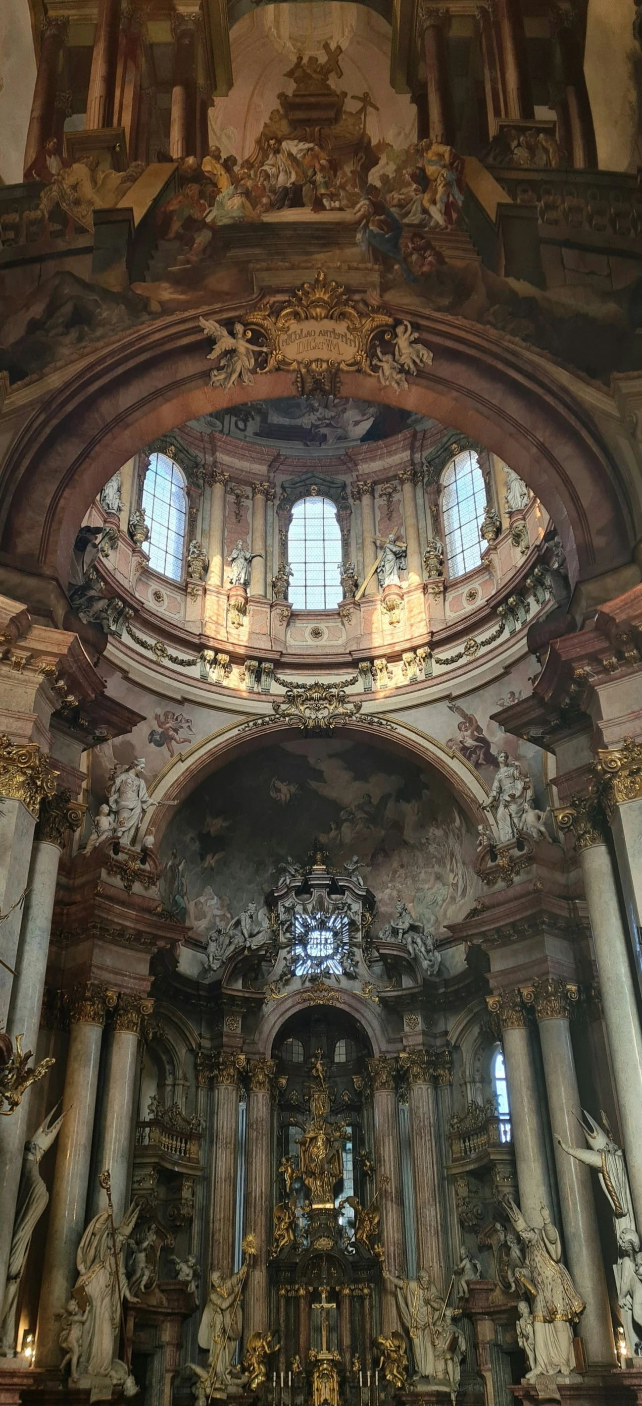 a view of a large cathedral showing the altar