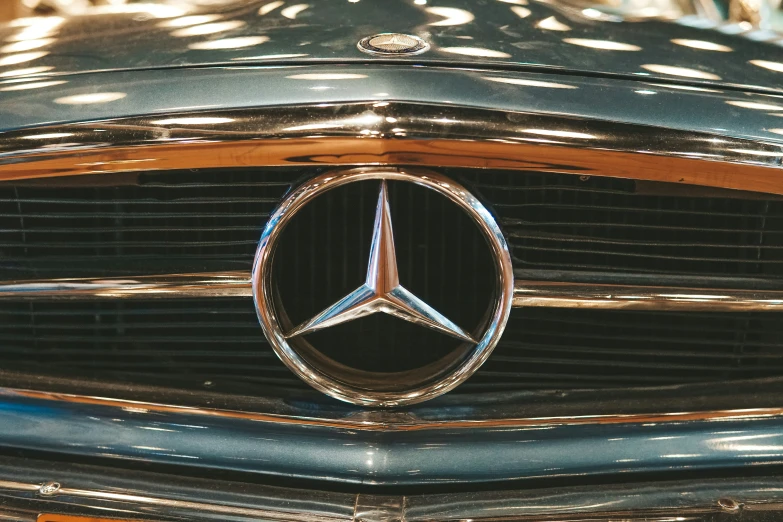 front grille ornament of old mercedes car