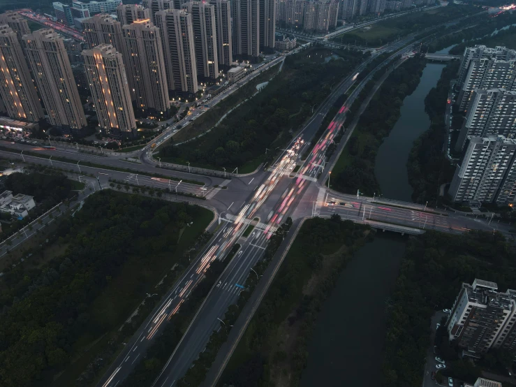 an aerial view of a busy city in china