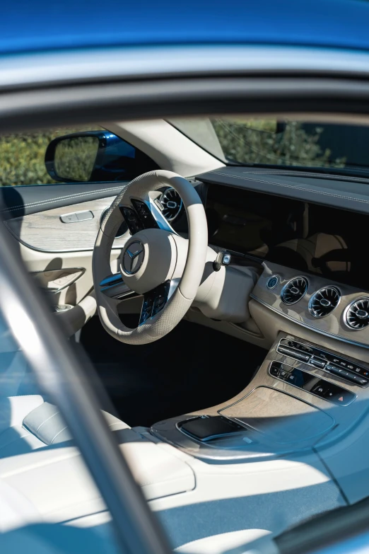 an automobile inside the center and view mirror of it