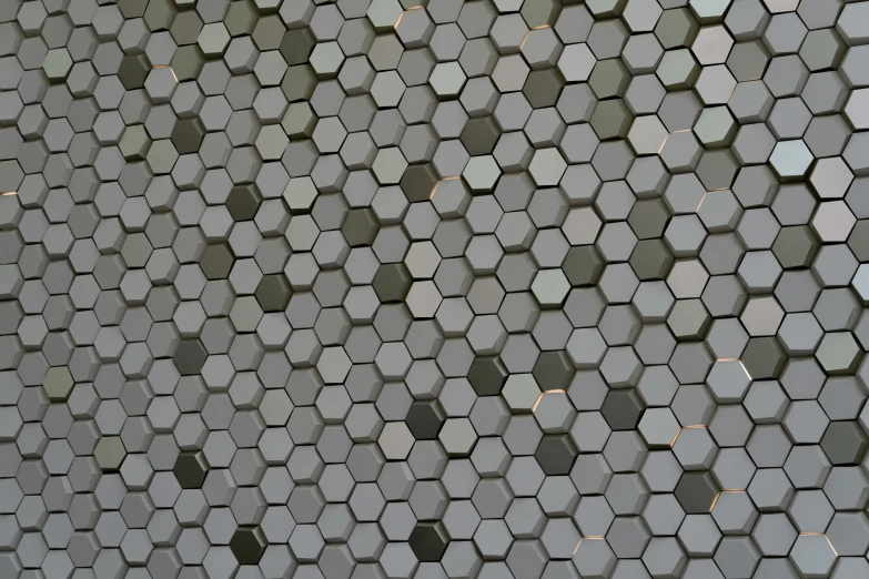 the tiles of hexagonal design are very large