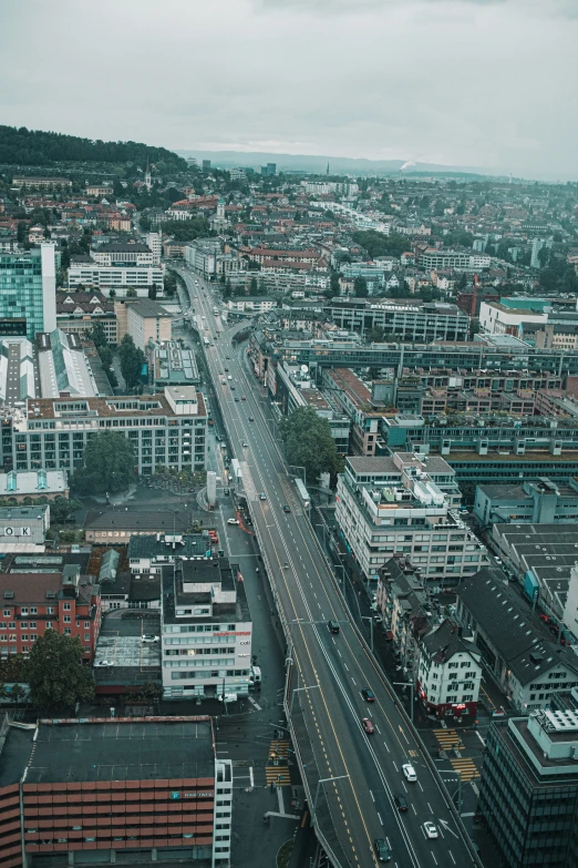 an overview s of a city on a cloudy day