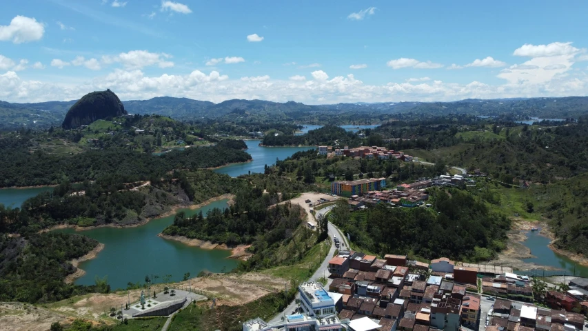 a scenic landscape and a river running through it