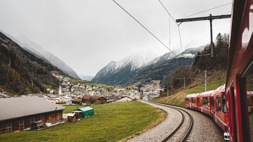 there is a train going through the town