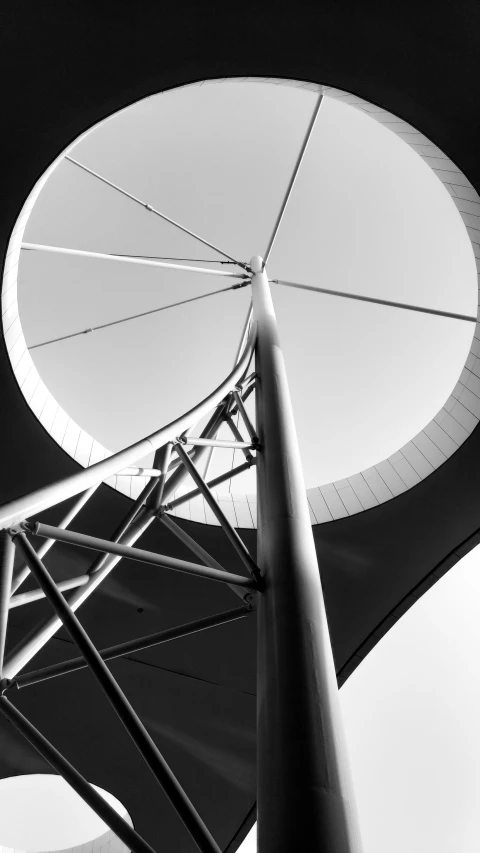 the top of a water tower next to its surroundings