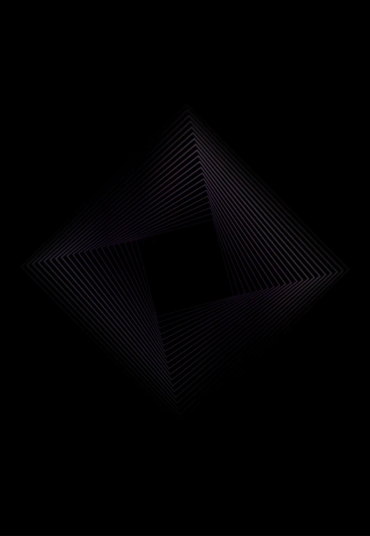 a square on a black background with the shadow in the center