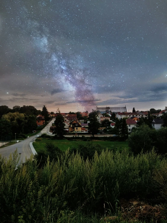 a scenic night view of the city lights